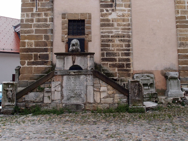 The Povoden Museum, a lapidarium at the city tower of Ptuj, Slovenia