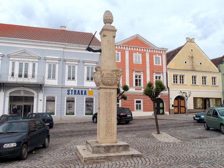 Pillory at the main square of Retz