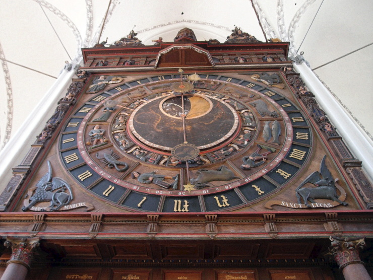 Astronomical clock of St. Mary's Church in Rostock, Germany