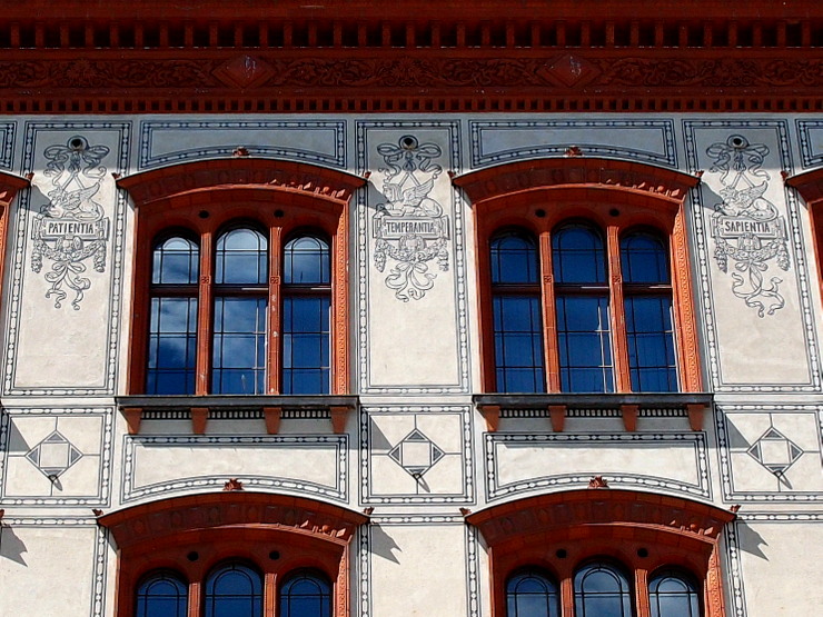 Wall decoration at the main building of the Rostock University