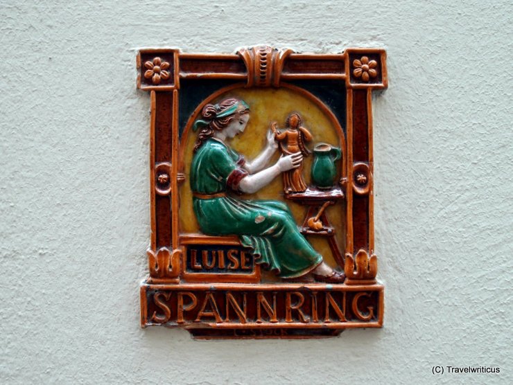 Stove tile at the Steingasse in Salzburg, Austria