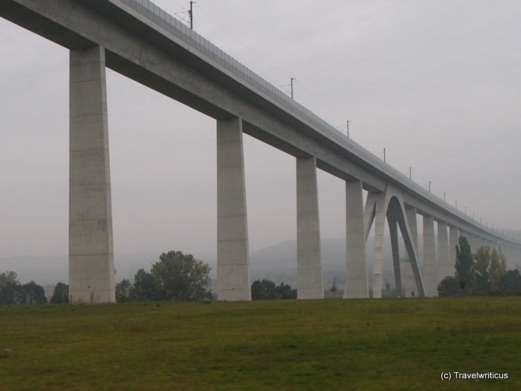 Unstrut Railway Viaduct crossing the spacious Unstrut Valley in Saxony-Anhalt, Germany