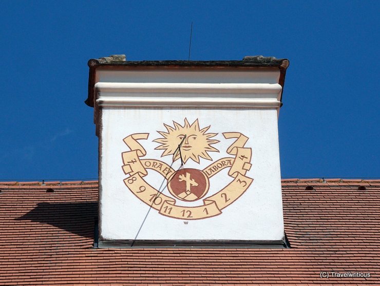 Sundial at a chimney of Seitenstetten Abbey