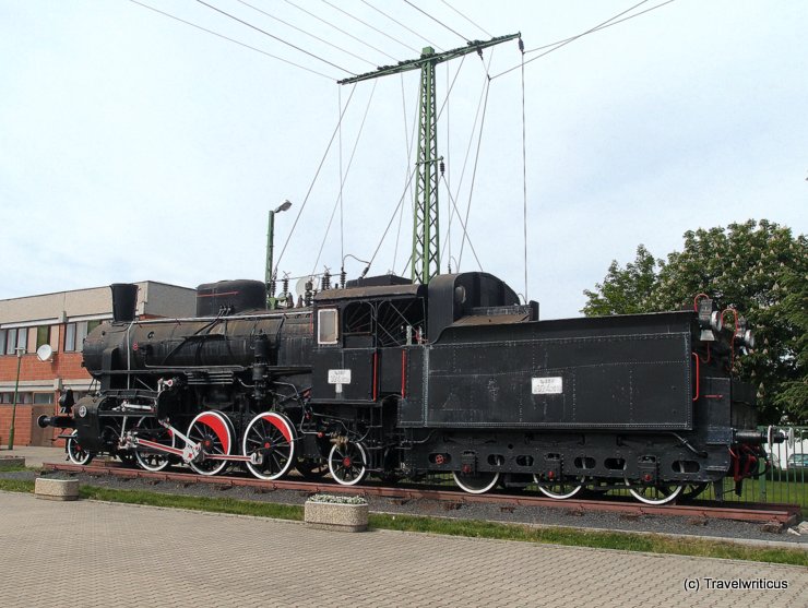 Steam locomotive GySEV 324,1518 in Sopron, Hungary