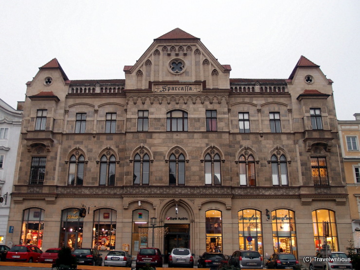 Neo-Gothic bank building (1900) in Steyr, Austria