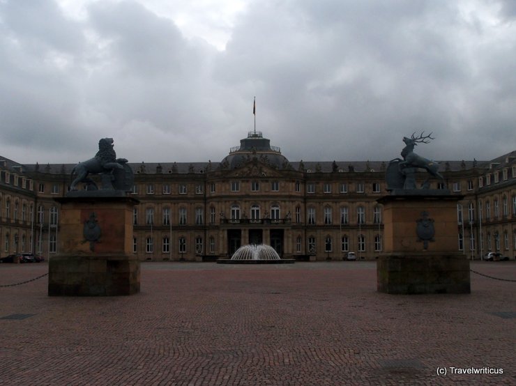 Neues Schloss on a cloudy day