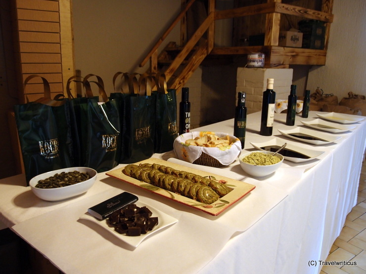 Pumpkin seed oil tasting at Kocbek oil mill in Sveti Jurij ob Ščavnici, Slovenia