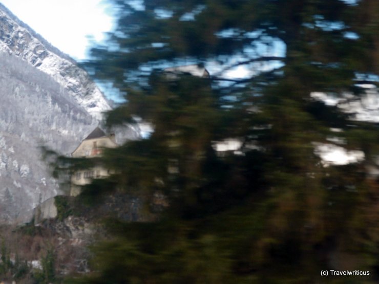 Swiss castle behind the trees