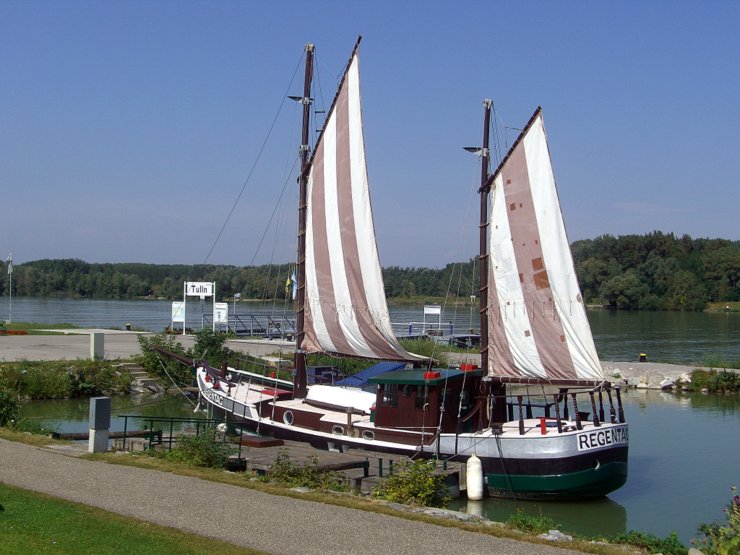 A boat named Regentag in Tulln, Austria