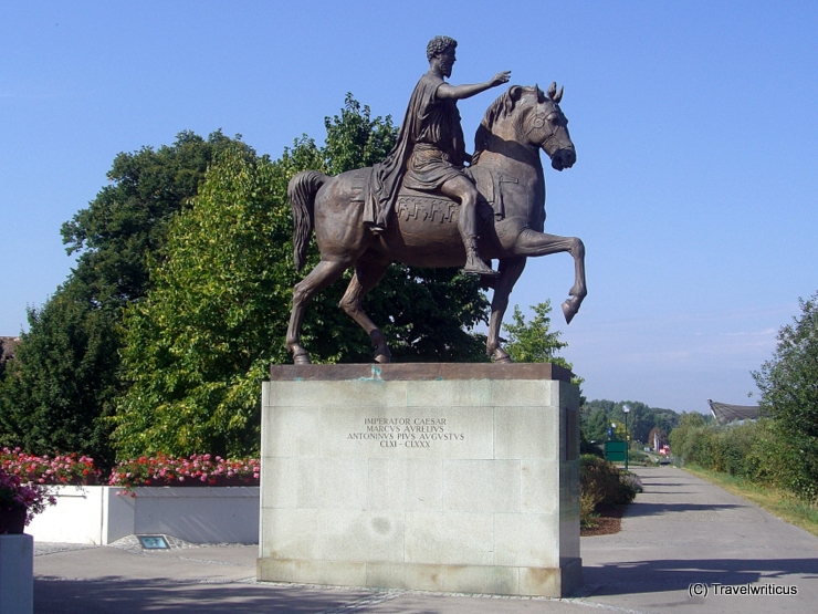 Equestrian statue of Roman emperor Marc Aurel in Tulln, Austria