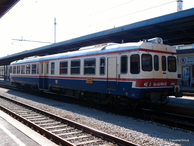 Diesel rail car FS Class ALn 663 in Udine, Italy