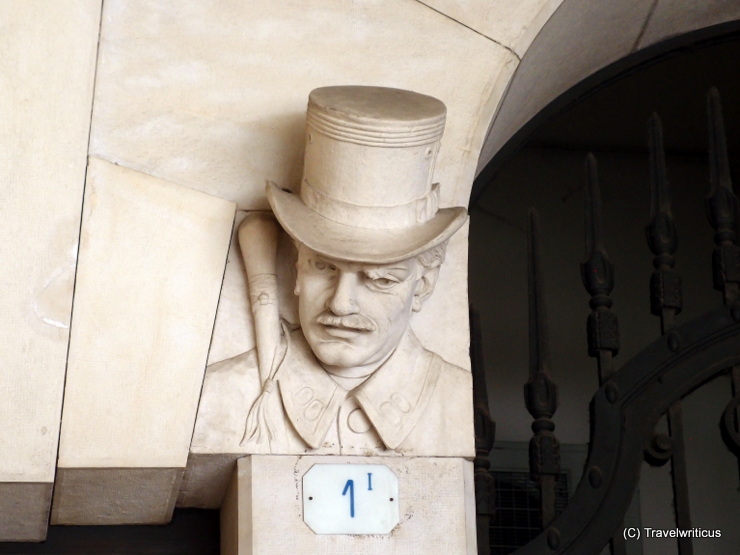 Fun head with hat in Udine, Italy