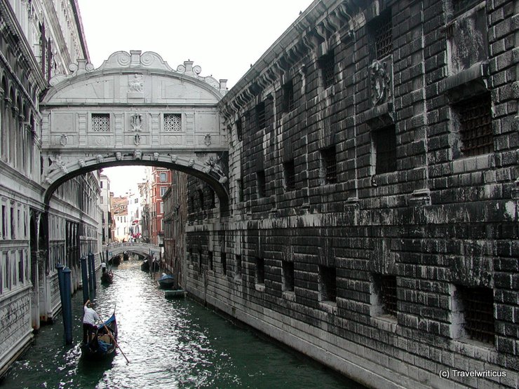 View of bridge of sighs in Venice, Italy