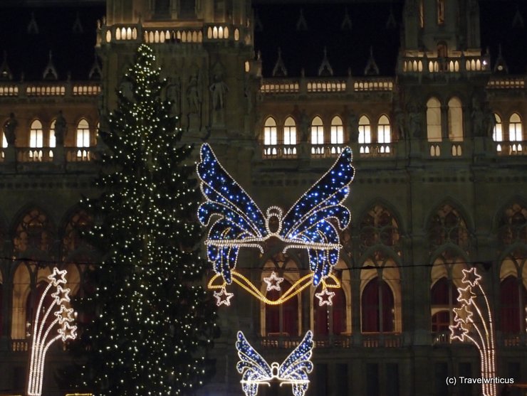 Christmas market at the city hall of Vienna, Austria