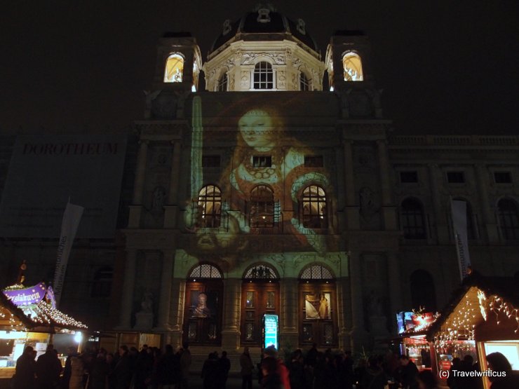 Christmas market at Maria-Theresien-Platz in Vienna, Austria