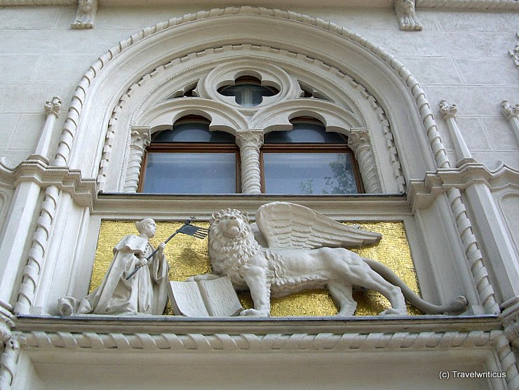 Close-up of the lion of St Mark