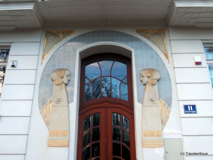 View of an art nouveau door at Dannebergplatz