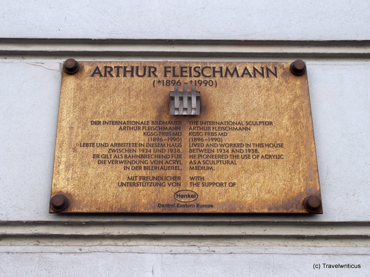 Memorial plaque for Arthur Fleischmann in Vienna, Austria