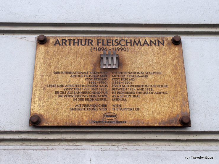 Memorial plaque for Arthur Fleischmann in Vienna, Austria