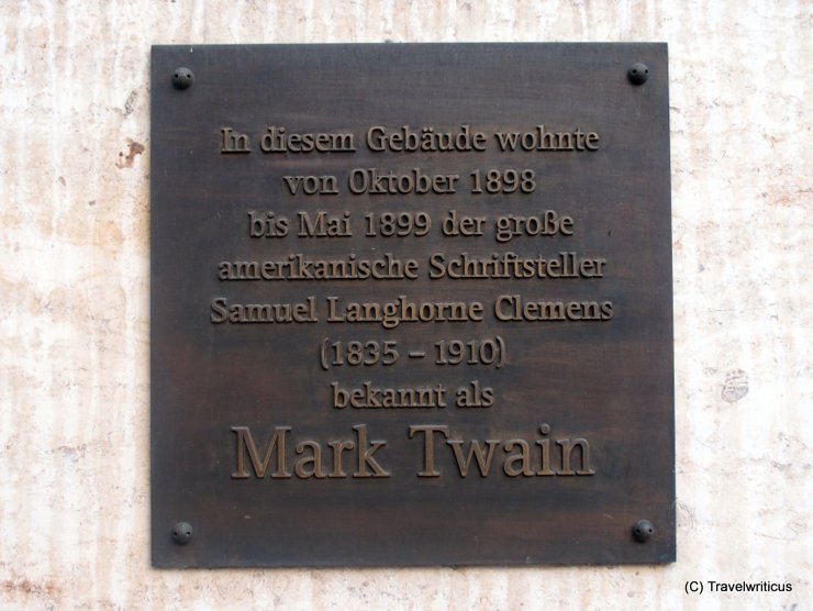 Memorial plaque for Mark Twain in Vienna, Austria