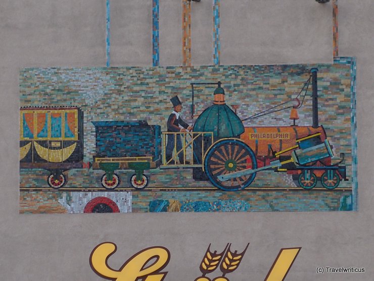 Mural showing the locomotive Philadelphia