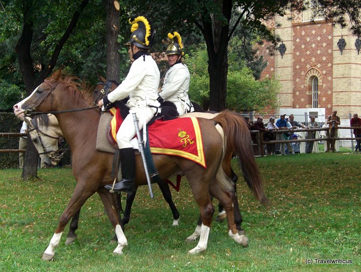Re-enactment group of Austrian dragoons