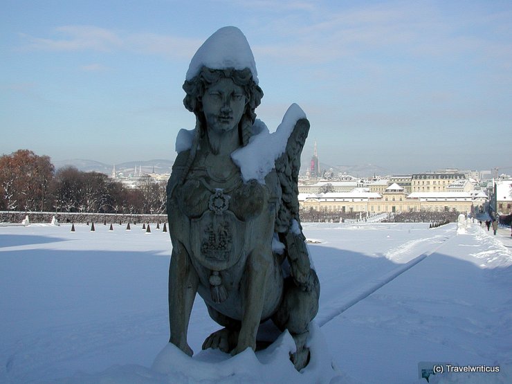 Sculpture at Belvedere Gardens in Vienna, Austria
