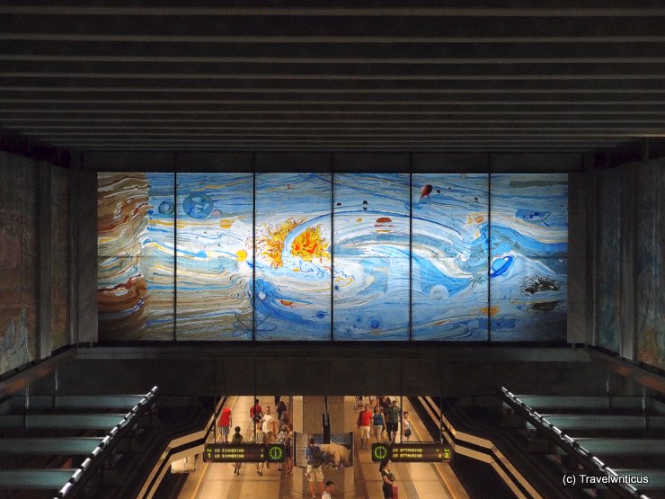 Mural at subway station Volkstheater in Vienna, Austria