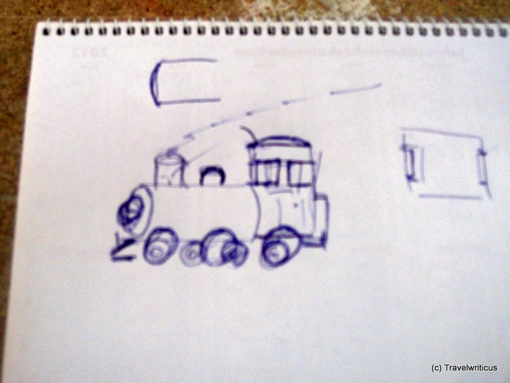 Scetch of a steam locomotive