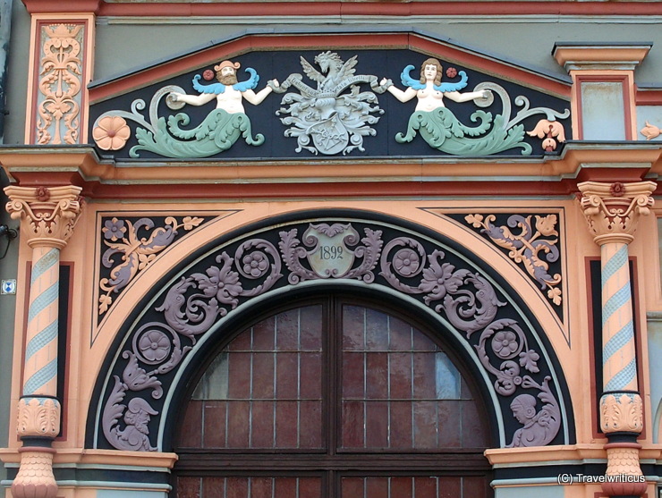 Detail of the Cranach House (Cranachhaus) in Weimar, Germany