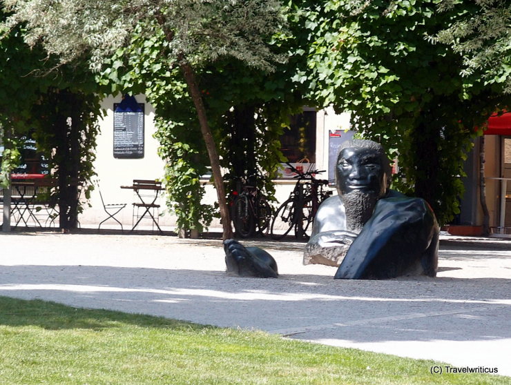 Sculpture 'Sunken Giant' at the Frauenplan in Weimar, Germany