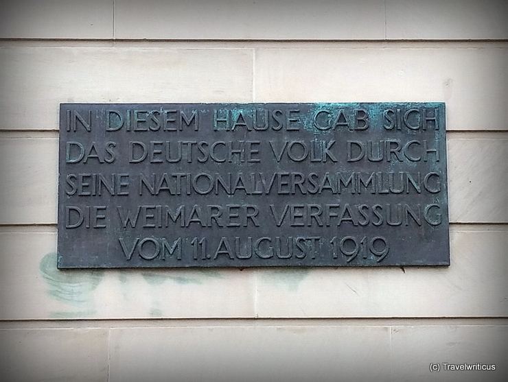 Memorial plaque by Walter Gropius for the Weimar Constitution of 1919