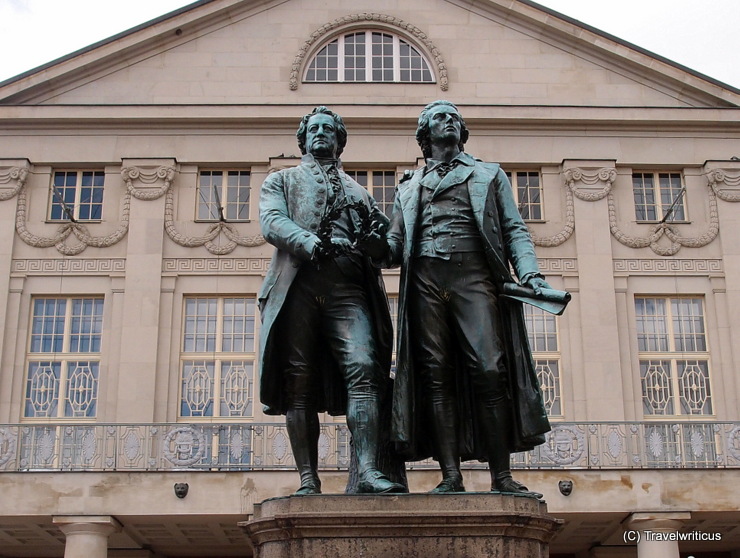 Monument to Goethe and Schiller in Weimar, Germany