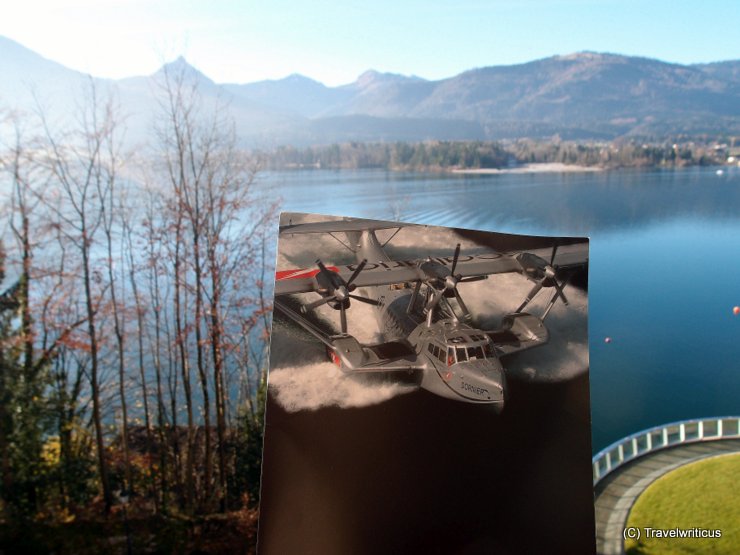 Scalaria air challenge above Wolfgangsee in Salzkammergut, Austria