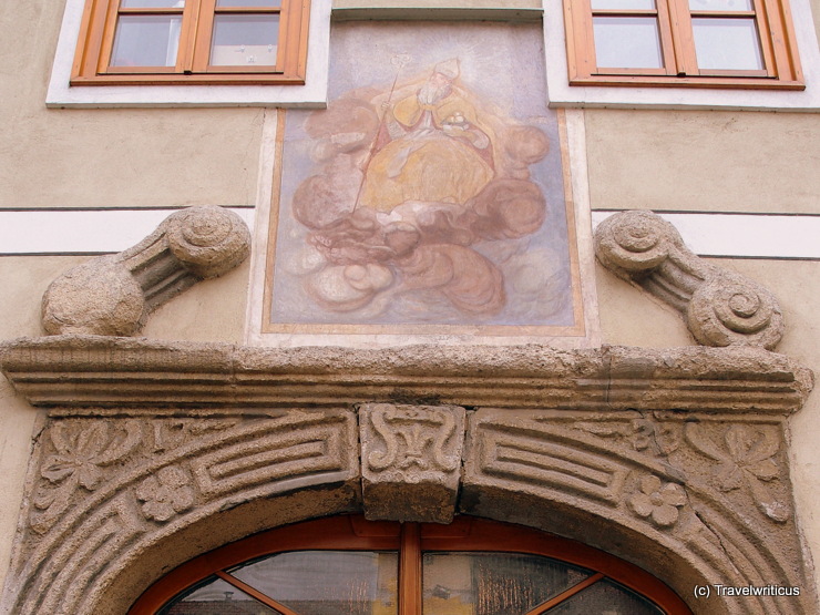 Portal of the old curacy in Žalec, Slovenia